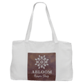 19" x 12" White Bag with 5" Rustic/Silver Laserable Leatherette Gusset