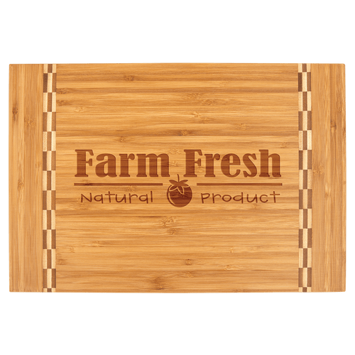15" x 10 1/4" Bamboo Cutting Board with Butcher Block Inlay