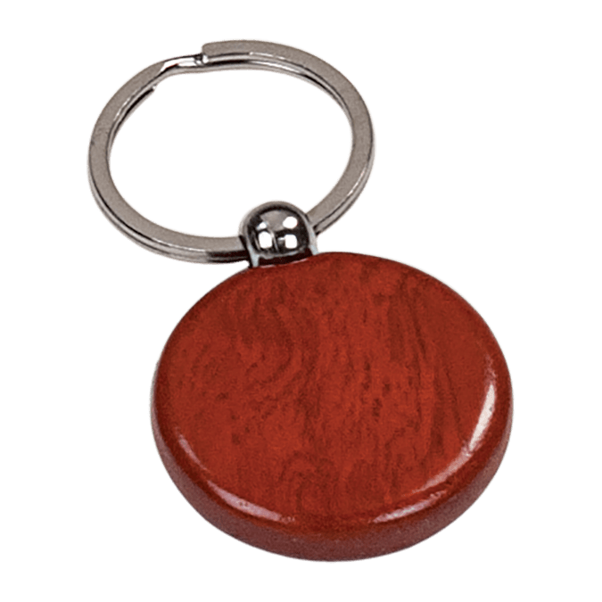 1 1/2" Rosewood Finish Round Keychain