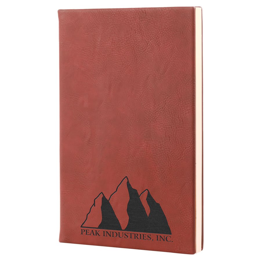 5 1/4" x 8 1/4" Rose Laserable Leatherette Journal with Lined Notepad