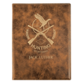 7" x 9" Rustic/Gold Laserable Leatherette Small Portfolio with Notepad