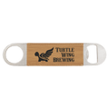 1 1/2" x 7" Bamboo Laserable Leatherette Bottle Opener