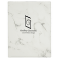 7" x 9" White Marble Laserable Leatherette Small Portfolio with Notepad