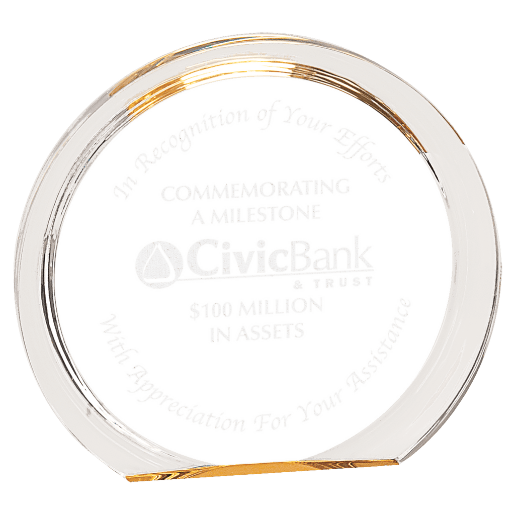 Gold 6 3/8" Round Halo Acrylic