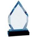Blue 8" Fusion Diamond Impress Acrylic with Black Glass Base