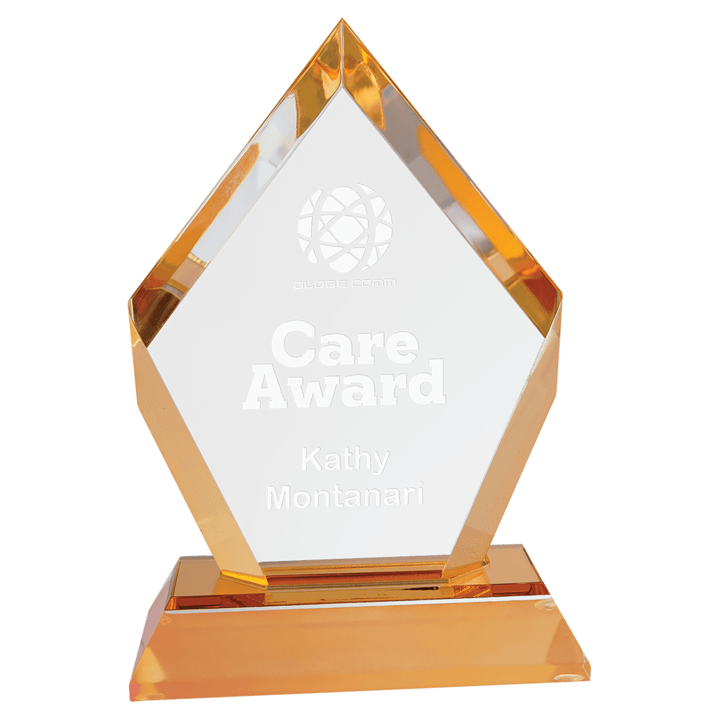 Gold 6" Frosted Base Diamond Impress Acrylic