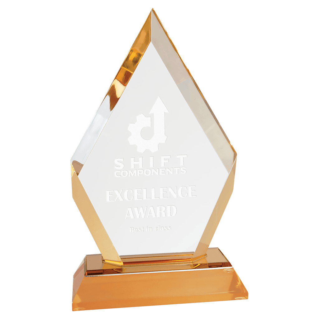 Gold 7" Frosted Base Diamond Impress Acrylic