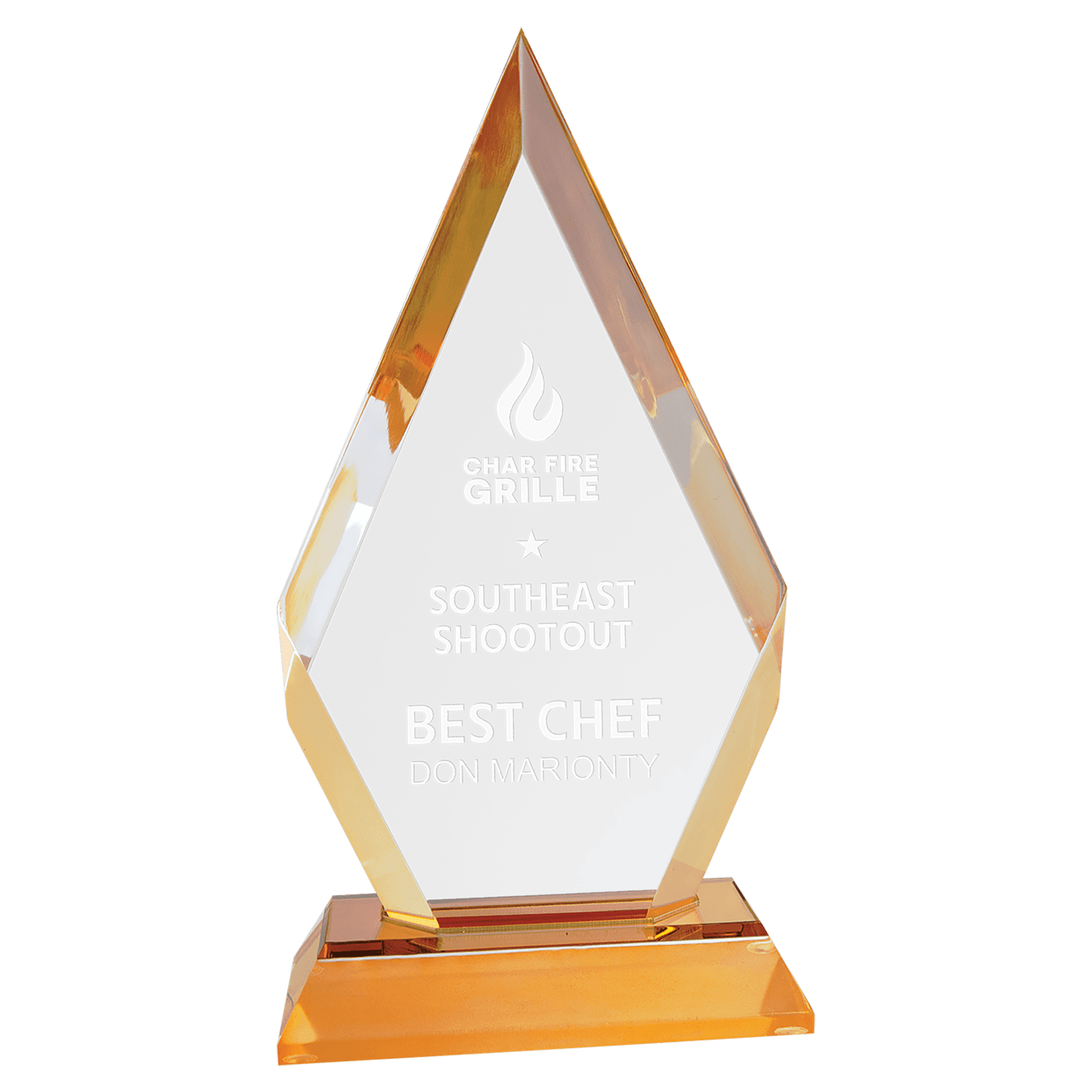 Gold 8" Frosted Base Diamond Impress Acrylic