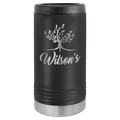 Black Laserable Leatherette Slim Beverage Holder
