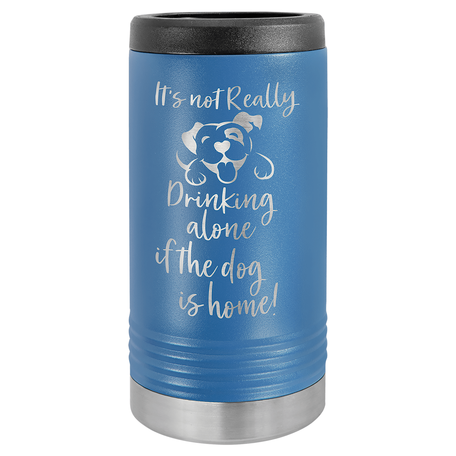 Royal Blue Laserable Leatherette Slim Beverage Holder