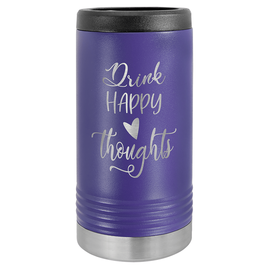 Purple Laserable Leatherette Slim Beverage Holder