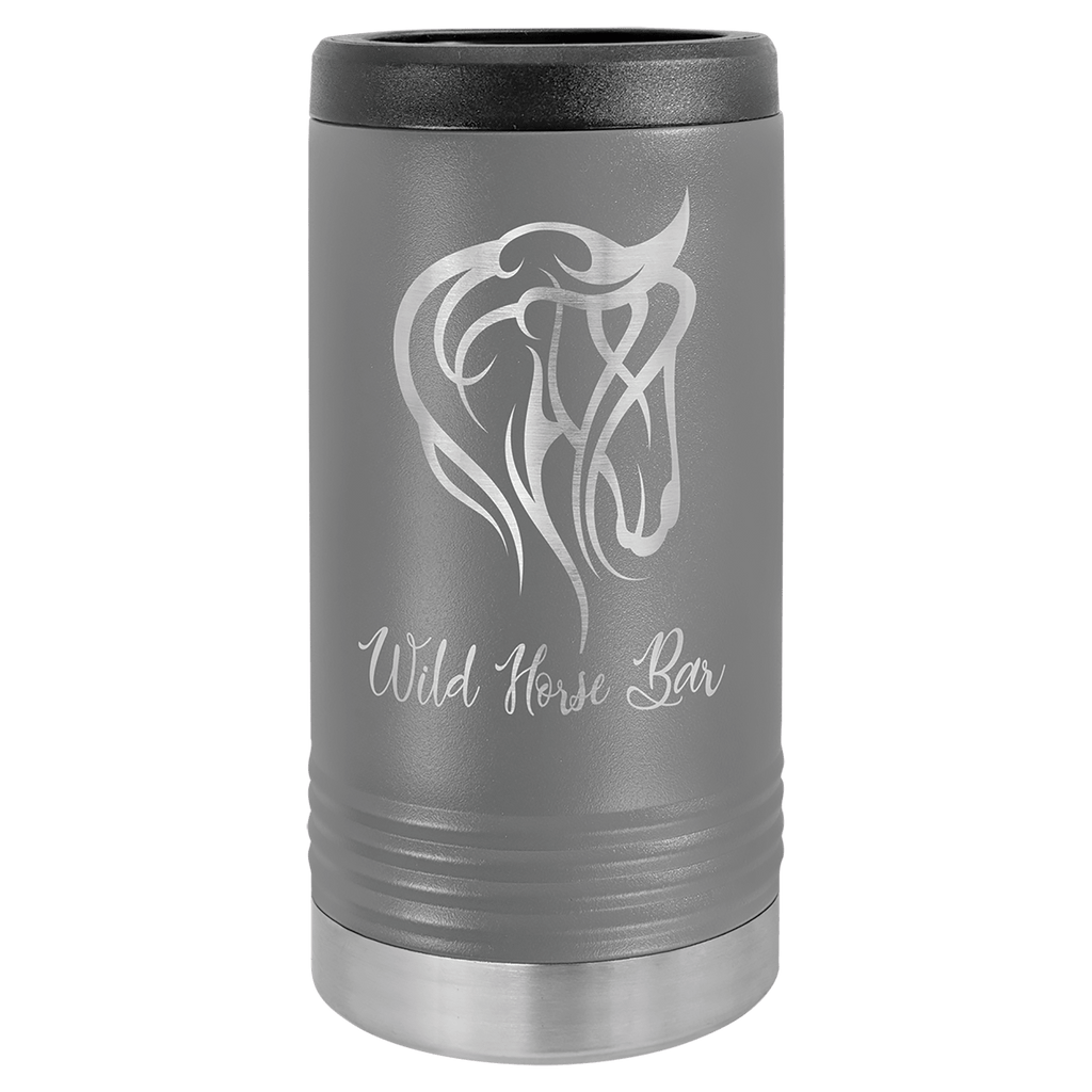 Dark Gray Laserable Leatherette Slim Beverage Holder