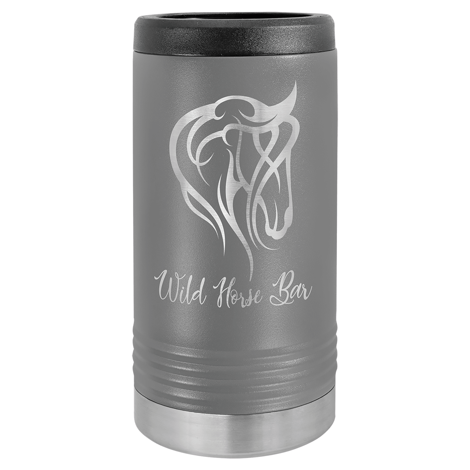 Dark Gray Laserable Leatherette Slim Beverage Holder