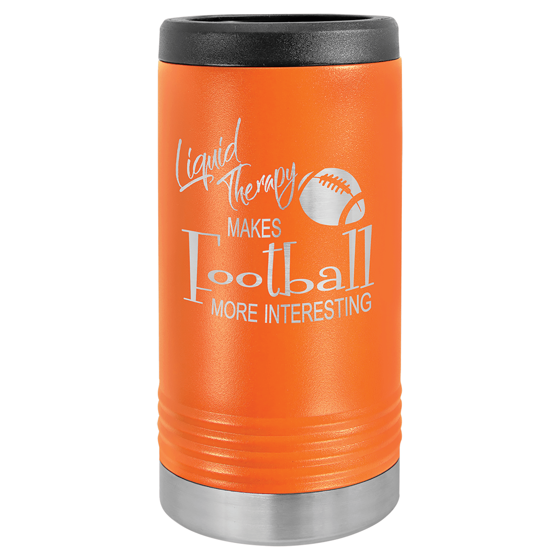 Orange Laserable Leatherette Slim Beverage Holder