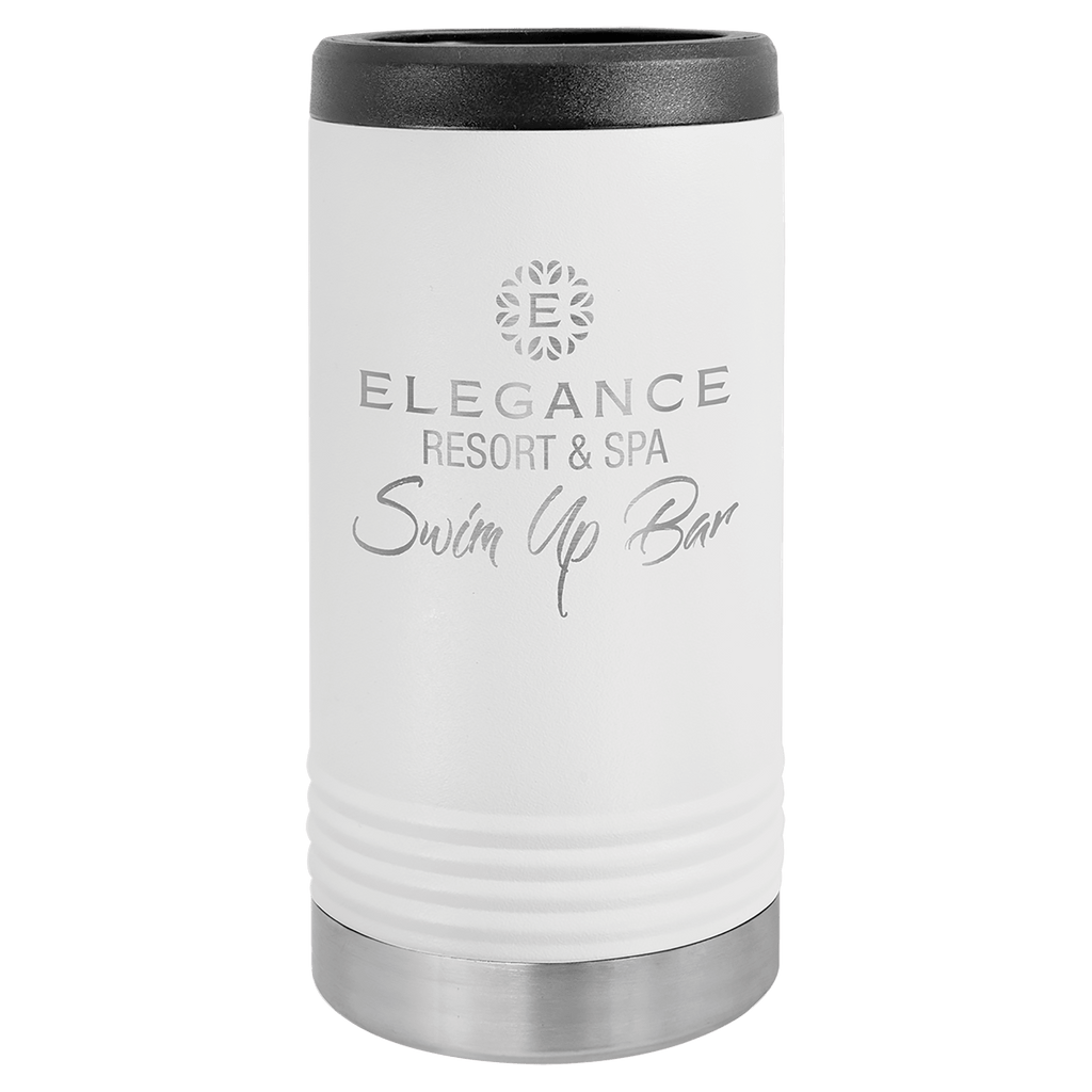 White Laserable Leatherette Slim Beverage Holder