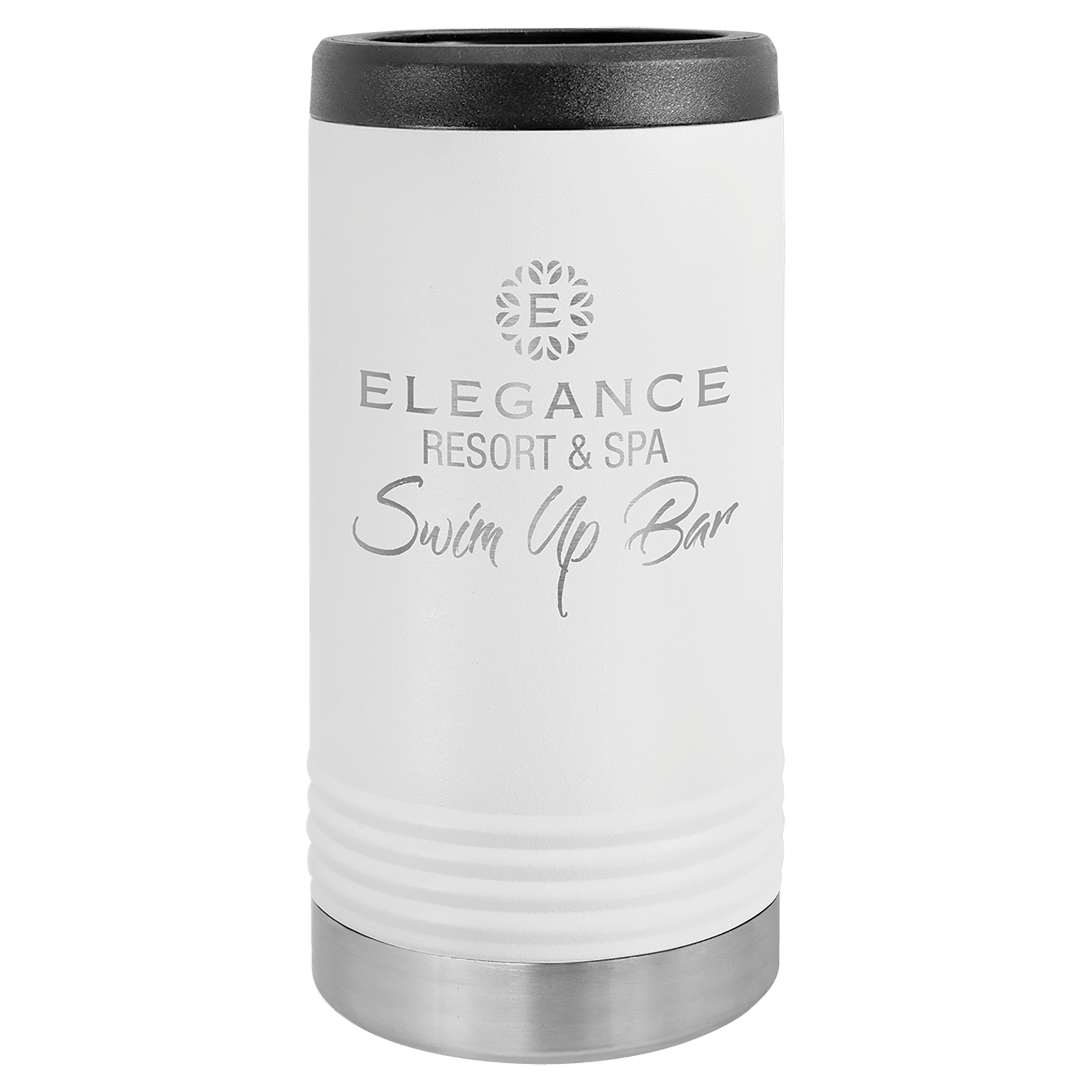 White Laserable Leatherette Slim Beverage Holder