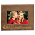 4" x 6" Rustic/Gold Laserable Leatherette Photo Frame