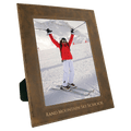 8" x 10" Rustic/Gold Laserable Leatherette Photo Frame