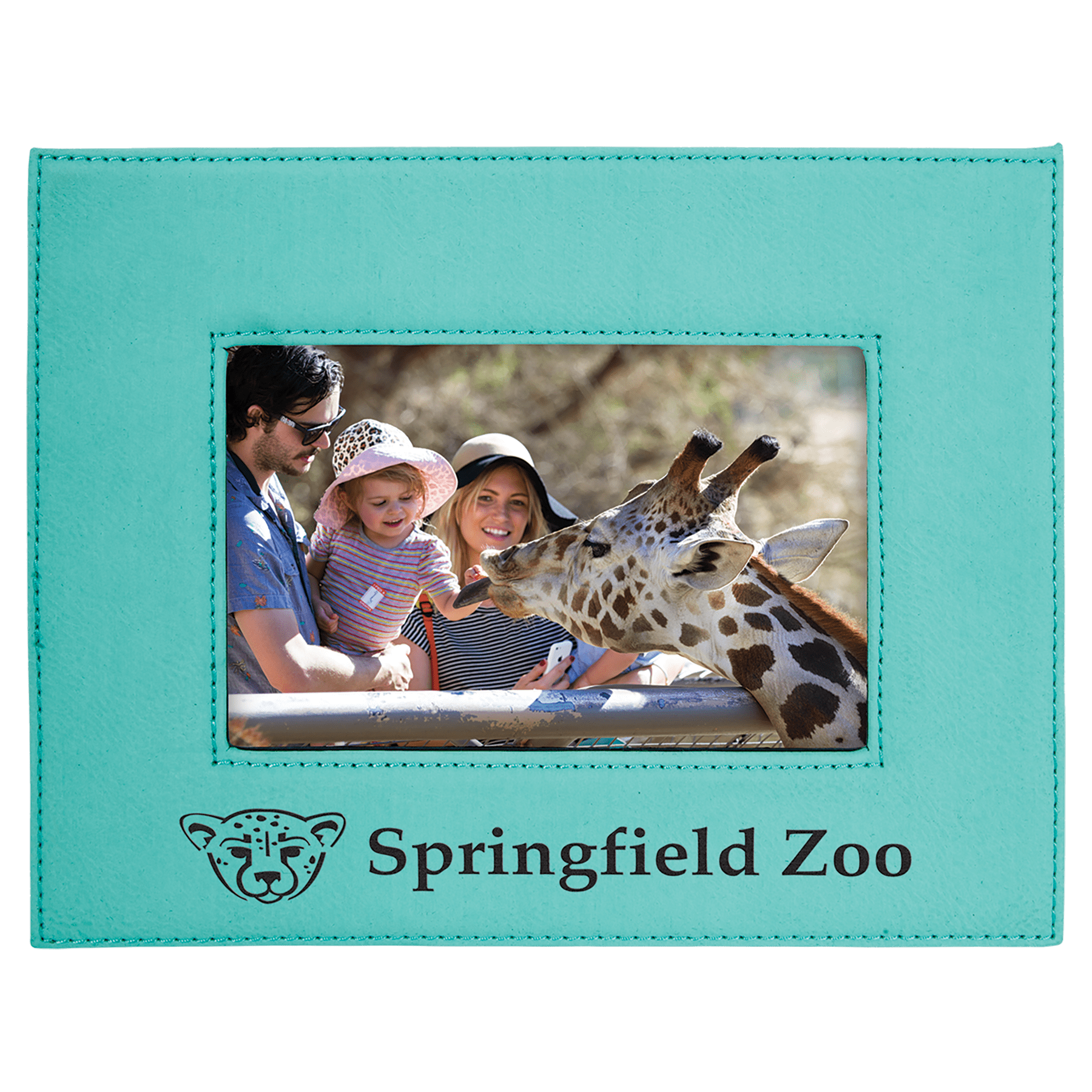 Teal 4" x 6" Laserable Leatherette Photo Frame