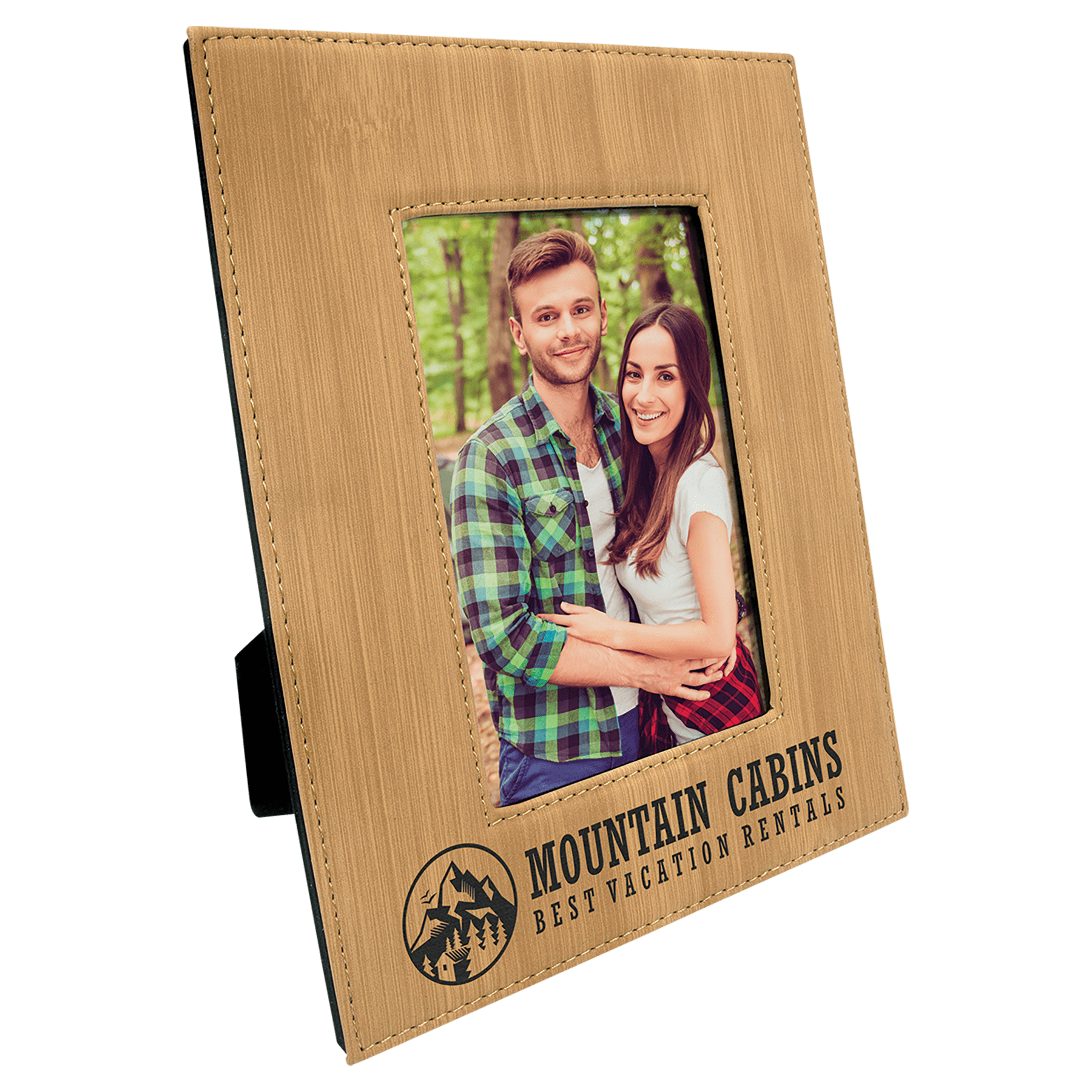 4" x 6" Bamboo Laserable Leatherette Photo Frame