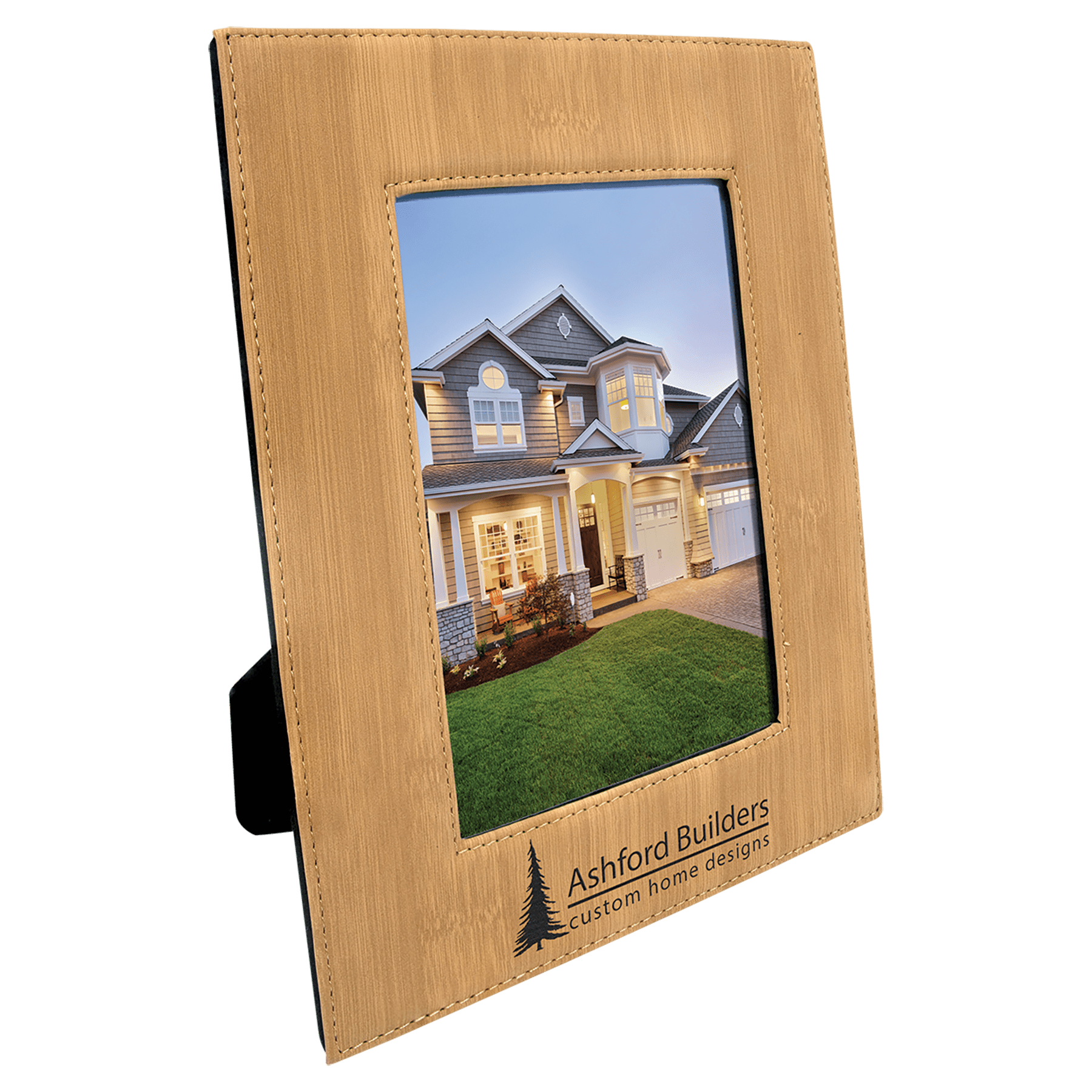 5" x 7" Bamboo Laserable Leatherette Photo Frame