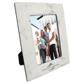 5" x 7" White Marble Laserable Leatherette Photo Frame