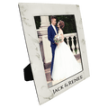 8" x 10" White Marble Laserable Leatherette Photo Frame