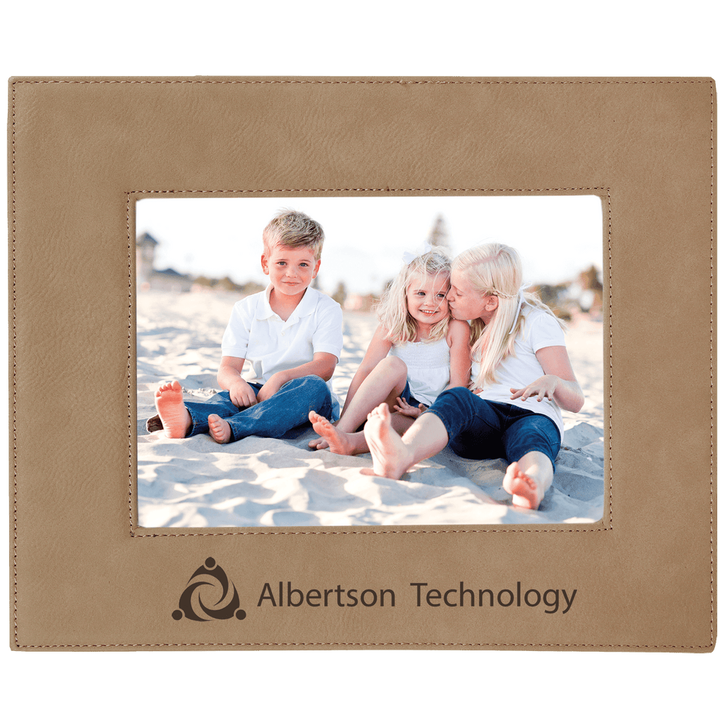 Light Brown 5" x 7" Laserable Leatherette Photo Frame