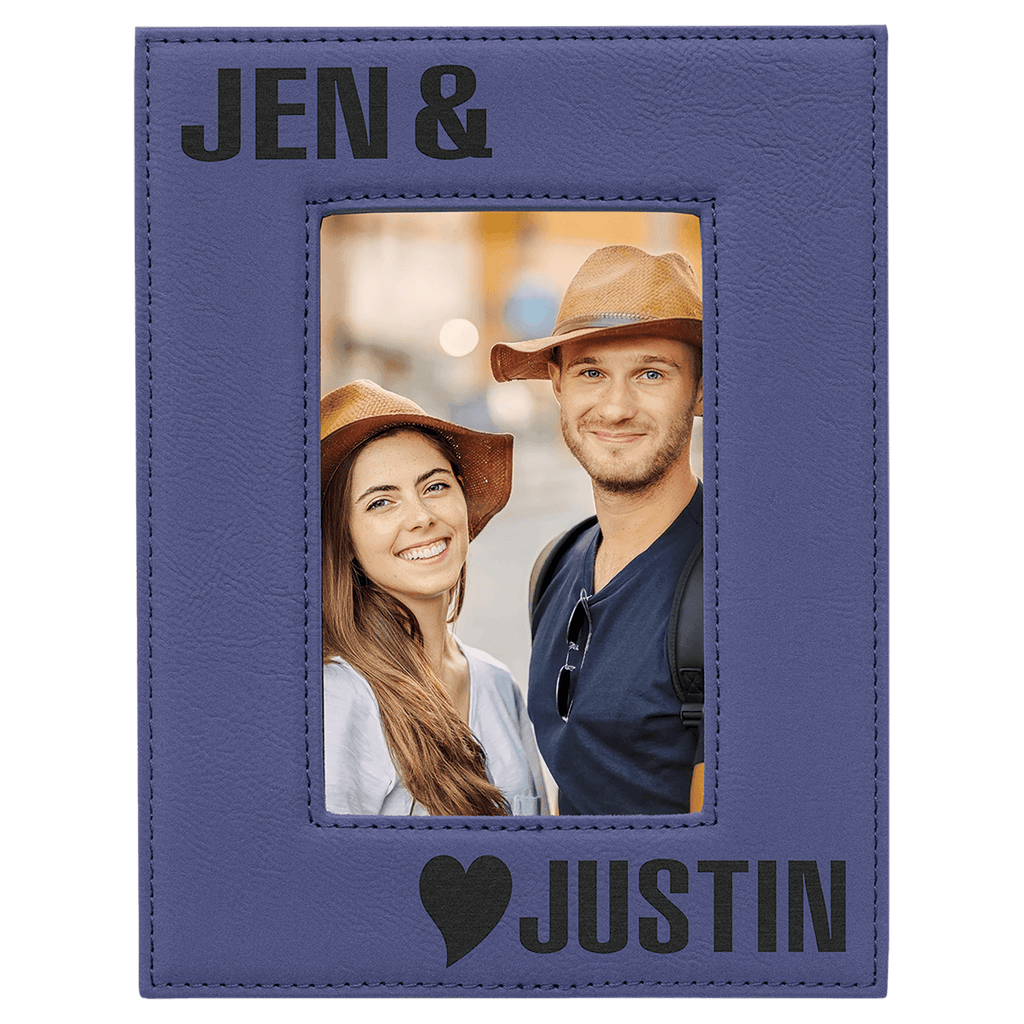 Purple 4" x 6" Laserable Leatherette Photo Frame