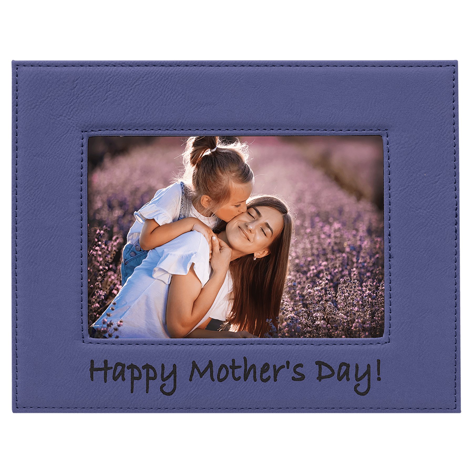 Purple 5" x 7" Laserable Leatherette Photo Frame