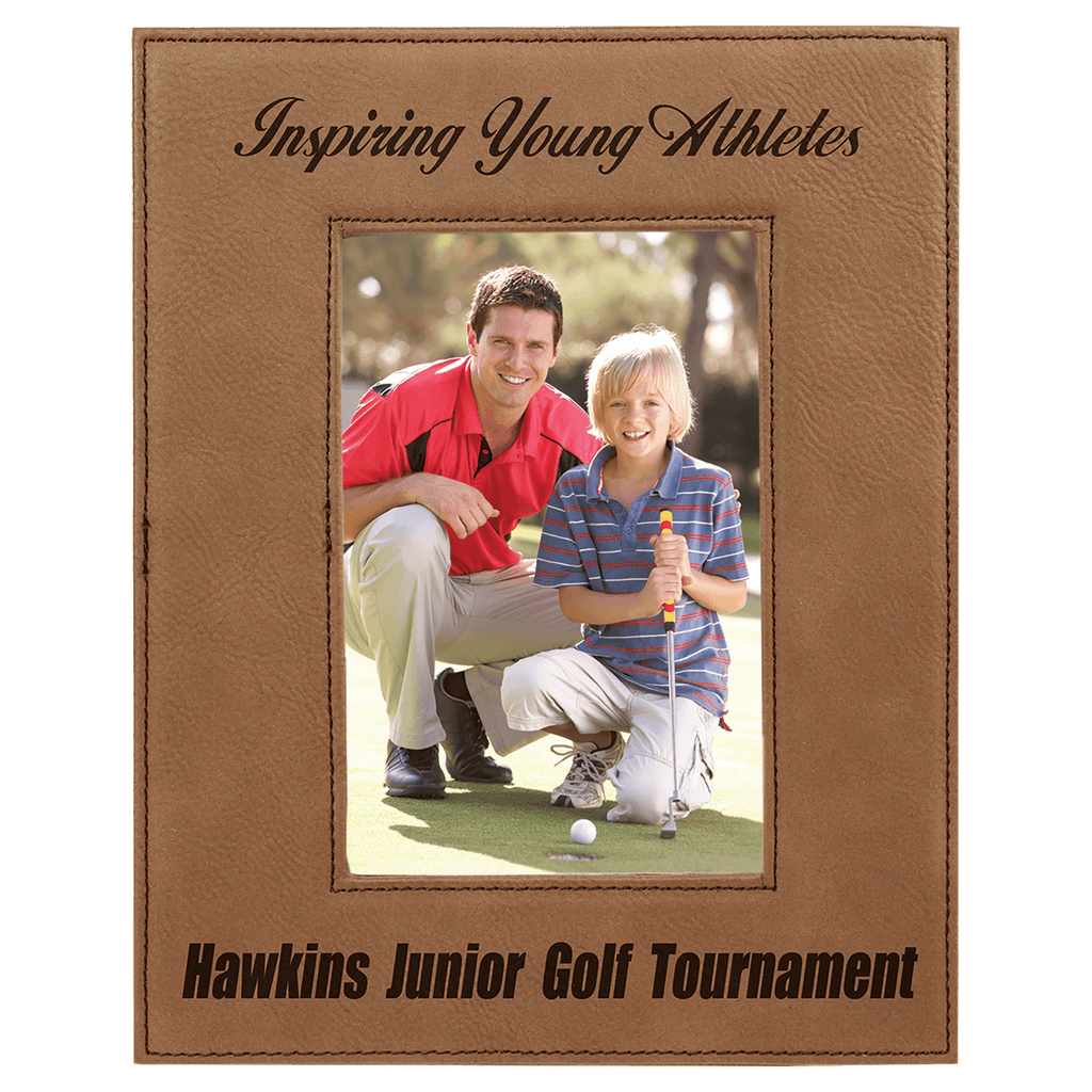 Dark Brown 4" x 6" Laserable Leatherette Photo Frame