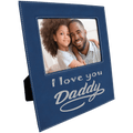 5" x 7" Blue/Silver Leatherette Photo Frame with 4 1/2" x 9 Engraving Area