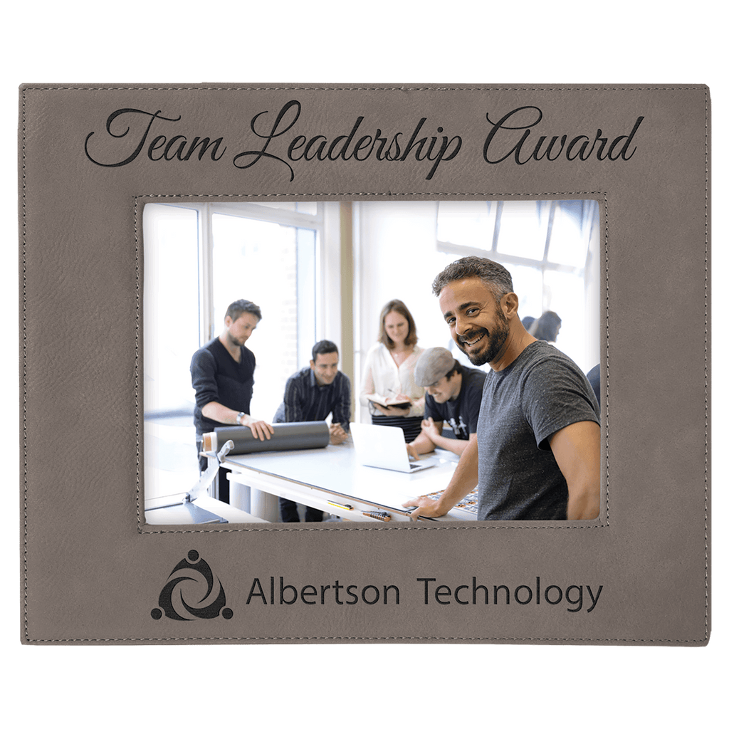 Gray 5" x 7" Laserable Leatherette Photo Frame