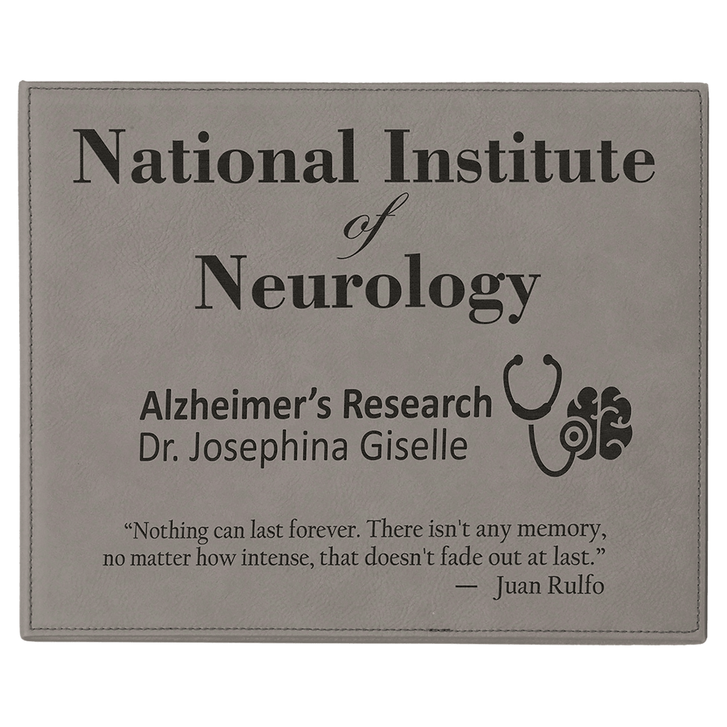 Gray 9" x 12" Laserable Leatherette Plaque