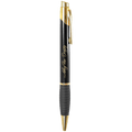 Black Gloss Brass Ballpoint Pen with Gripper