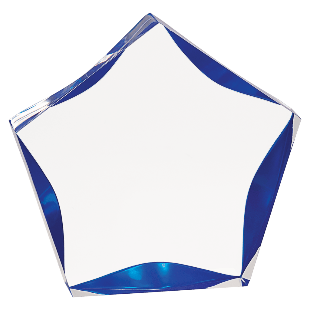 Clear/Blue 5" Luminary Star Acrylic