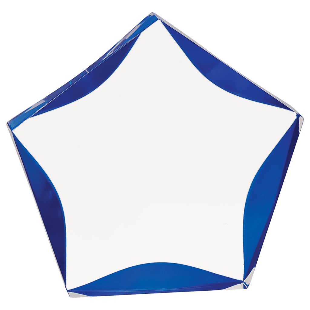 Clear/Blue 7" Luminary Star Acrylic