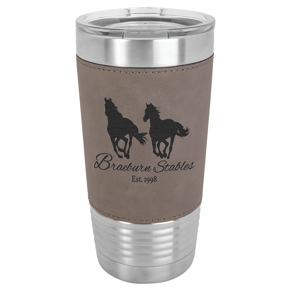 Gray Polar Camel 20 oz. Leatherette Tumbler with Slider Lid