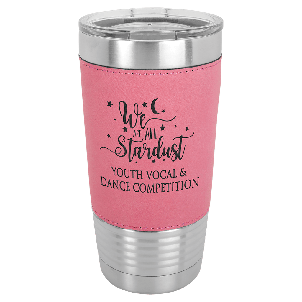 Pink Polar Camel 20 oz. Leatherette Tumbler with Slider Lid