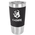 Black/White Polar Camel 20 oz. Tumbler with Silicone Grip and Clear Lid