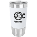 White/Black 20 oz. Polar Camel Tumbler with Silicone Grip and Clear Lid