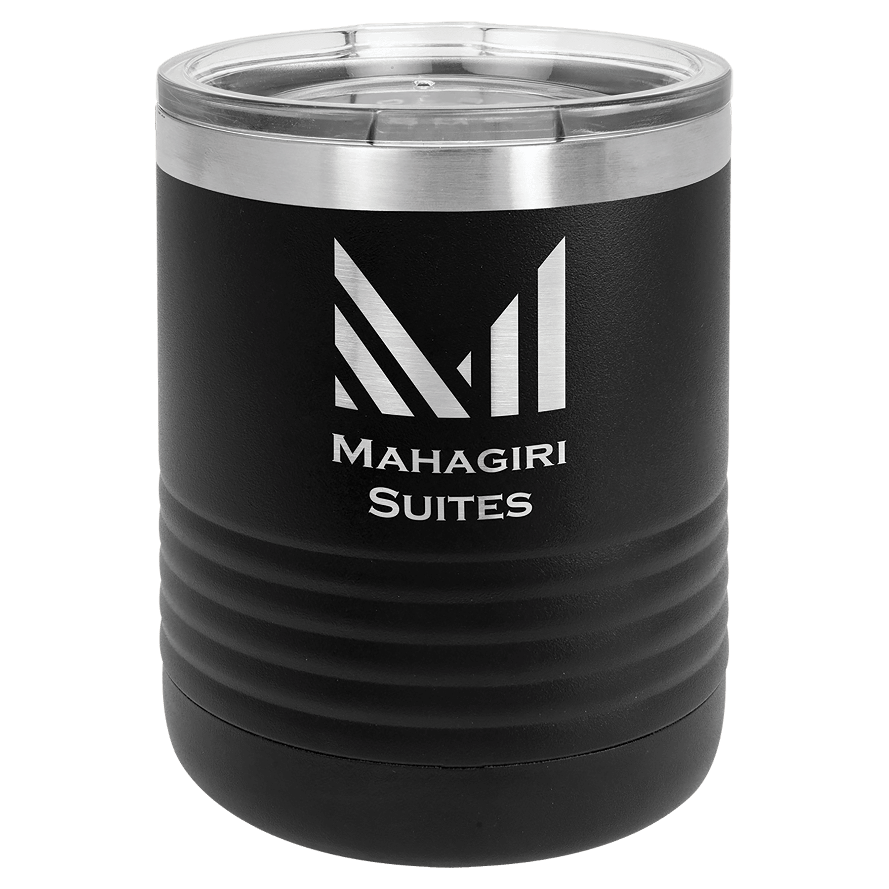 Black Polar Camel 10 oz. Vacuum Insulated Ringneck Tumbler with Clear Lid