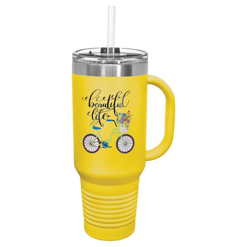 Yellow Polar Camel 40 oz. Travel Mug with Snap Lid & Straw