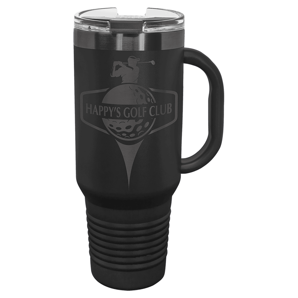 Black/Ghost Black Polar Camel 40 oz. Travel Mug with Handle & Straw