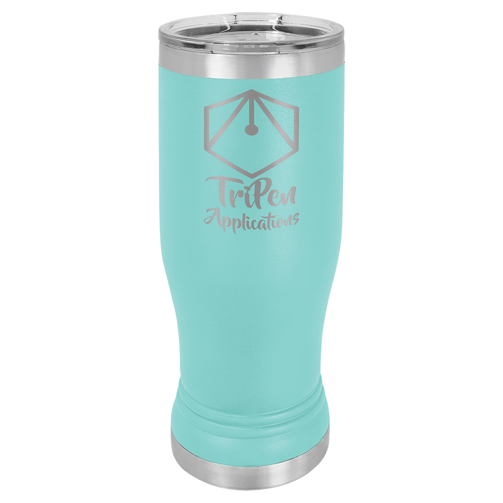 Teal 14 oz. Polar Camel Pilsner with Clear Lid