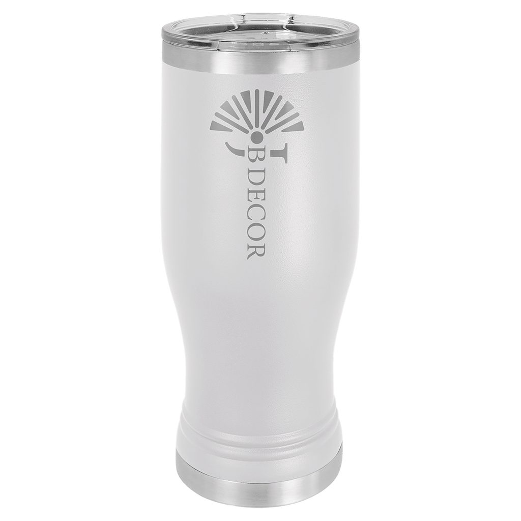 White Polar Camel 20 oz. Pilsner with Clear Lid