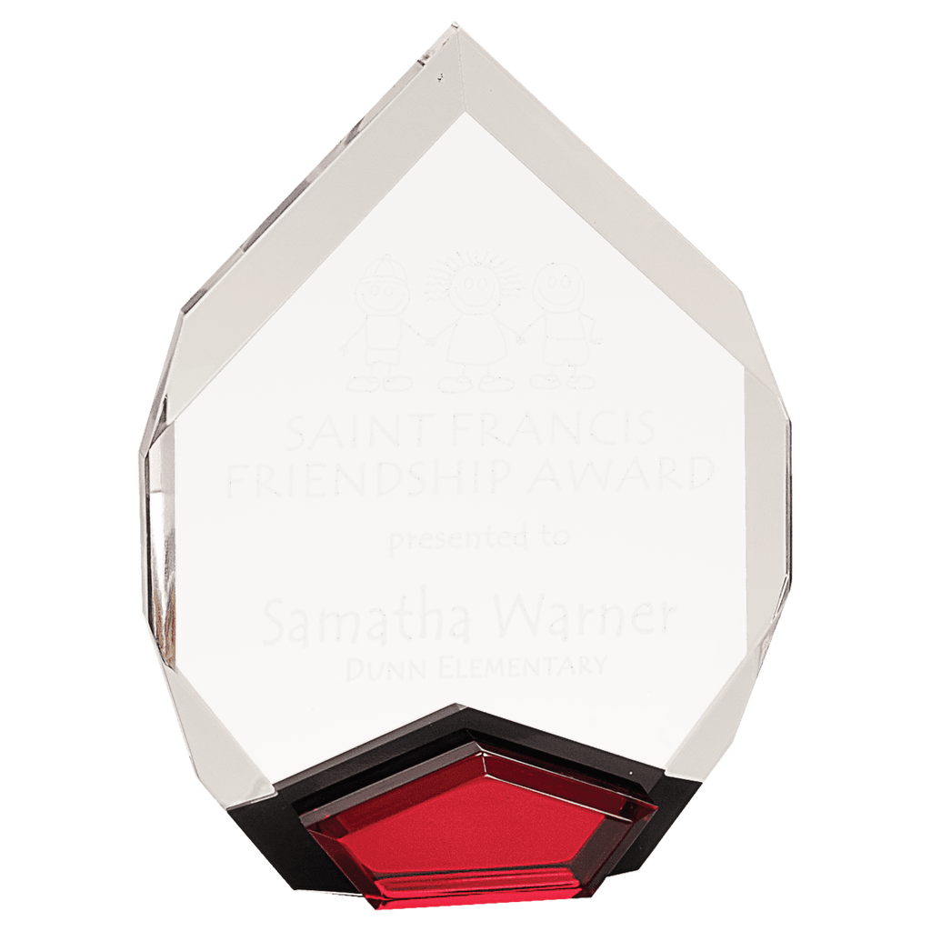 Red 6" x 8" Marquis Acrylic