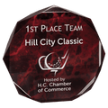 Red 5" Marble Octagon Acrylic Award