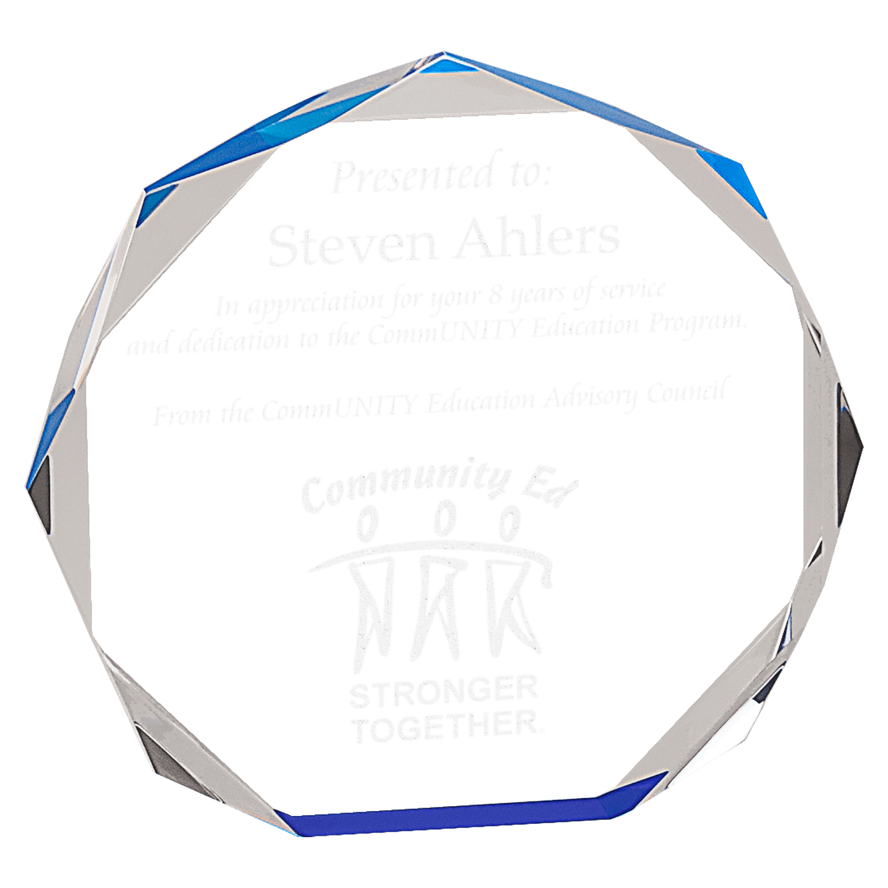 Blue 7" Octagon Acrylic Award