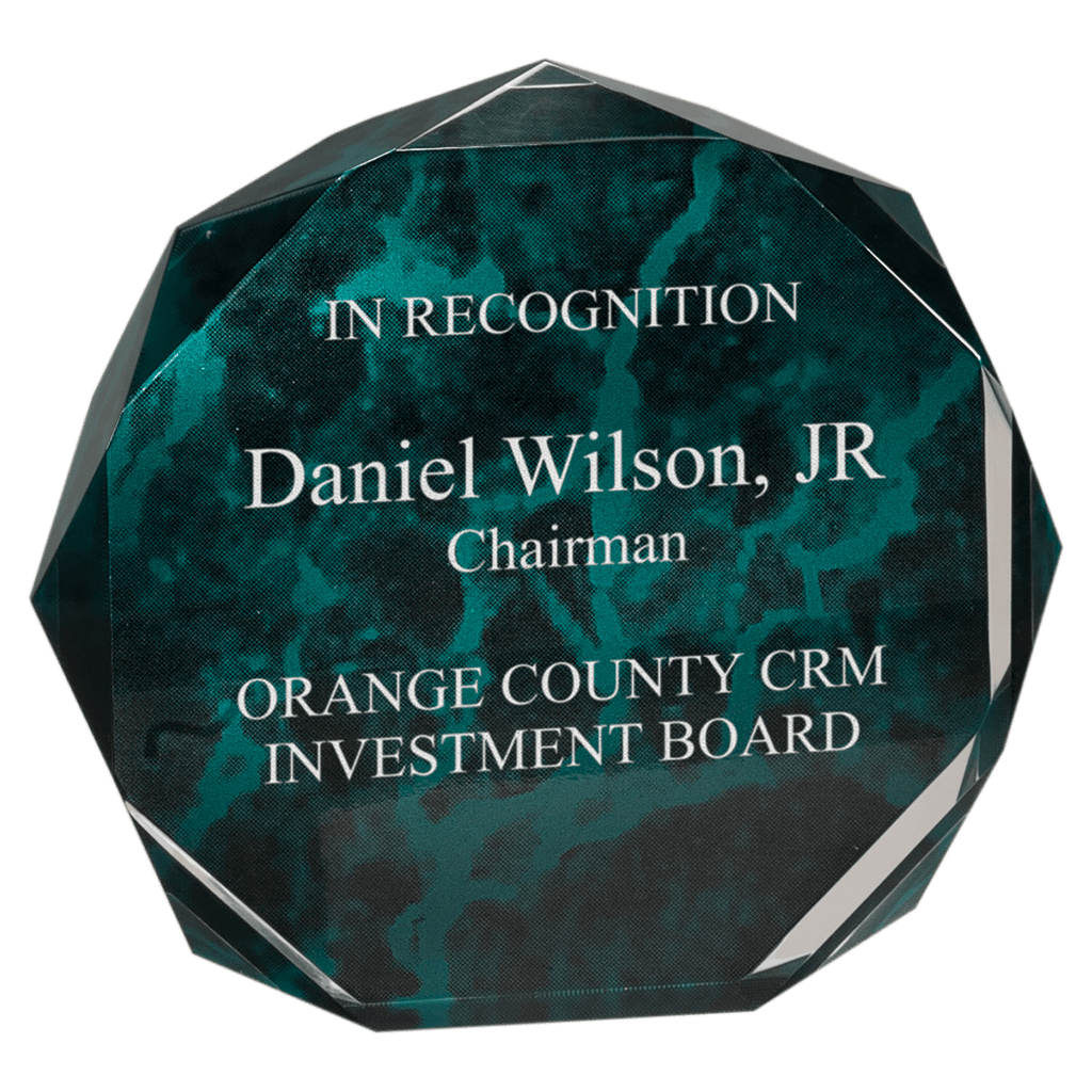 Green 7" Marble Octagon Acrylic Award